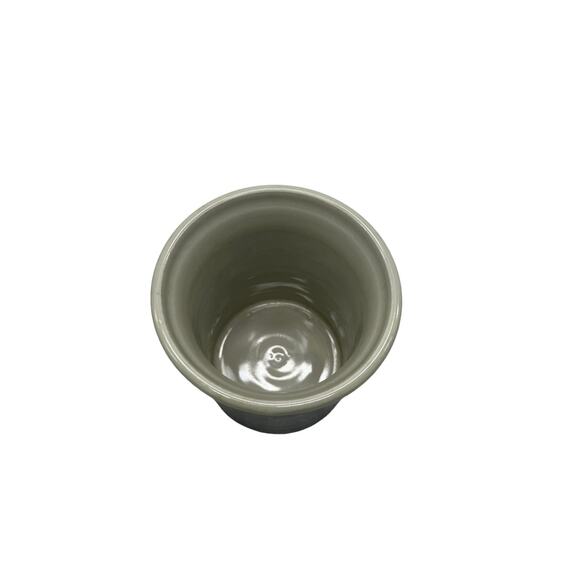 Blue Utensil Holder or Vase Crockery Hand Made w/ Design Inscribed Signed - Picture 3 of 4